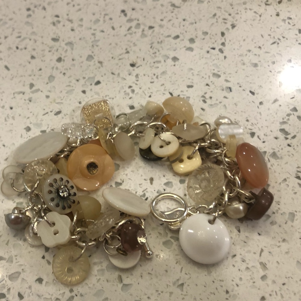Vintage button charm bracelet
